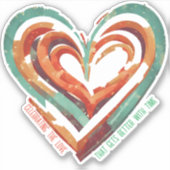 Sticker Rétro en forme de coeur (Devant)