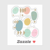 Sticker Retro Espace Atmosphérique Moyen Siècle Moderne (Feuille)