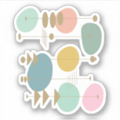 Sticker Retro Espace Atmosphérique Moyen Siècle Moderne (Devant)