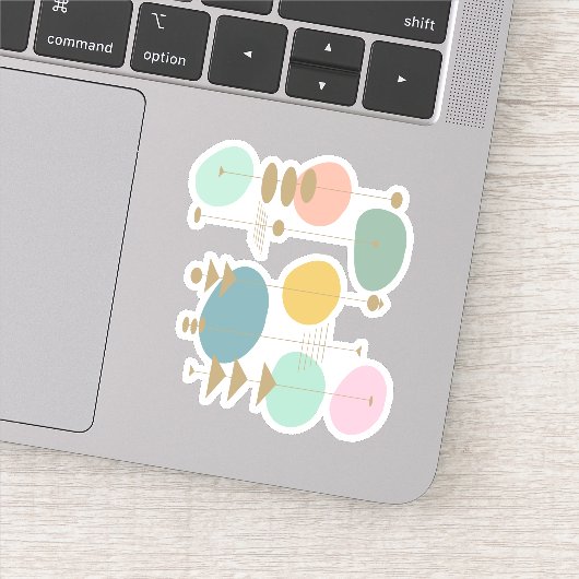 Sticker Retro Espace Atmosphérique Moyen Siècle Moderne (Détail)