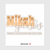 Sticker Rétro Eyelashes Nom du propriétaire commercial Sti (Feuille)