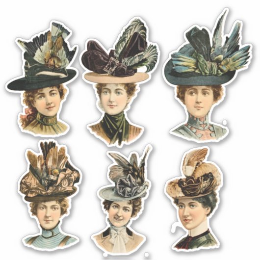 Sticker Rétro Femmes Face À Scrapbook (Devant)