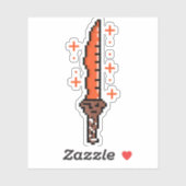 Sticker Retro Fire Dagger (Feuille)