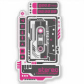 Sticker Retro Future Cassette Player (Devant)