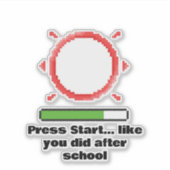 Sticker Retro Gamer Quote (Devant)