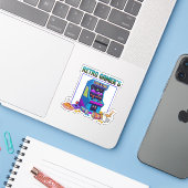 Sticker Retro Gamer's Fuel & Fun | Arcade Pixel Art 8-Bit (Ordinateur portable avec iPhone)
