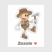 Sticker Retro géologue de dessin (couleur) Vinyl (Feuille)