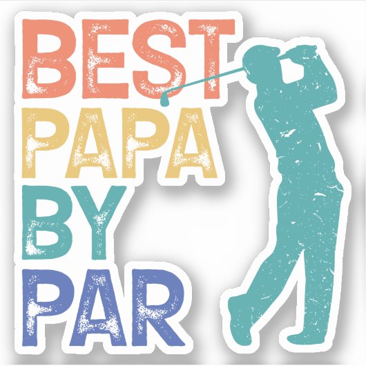 Sticker Retro Golfer - Best Papa By Par (Devant)