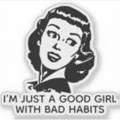 Sticker Retro Good Girl Vinyl (Devant)