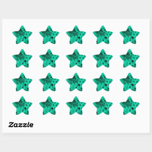 Sticker Retro Green Paint Splatter Star