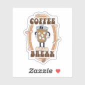 Sticker Retro Groovy Coffee Break (Feuille)