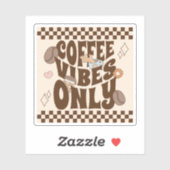 Sticker Retro Groovy Coffee Vibes Only (Feuille)