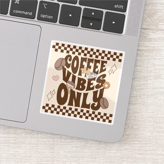 Sticker Retro Groovy Coffee Vibes Only (Détail)