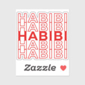 Sticker Retro Habibi arabe rouge (Feuille)