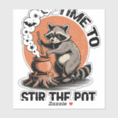 Sticker Retro Halloween Feral Time to Stir Pot (Feuille)