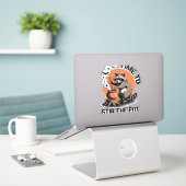 Sticker Retro Halloween Feral Time to Stir Pot (Ordinateur portable sur le bureau)