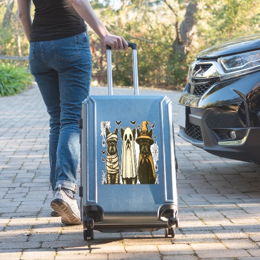 Sticker Retro Halloween Ghost French Bulldog Gothic Png (Valise Insitu)