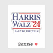 Sticker Retro Harris Walz '24 - Balz au Walz (Feuille)