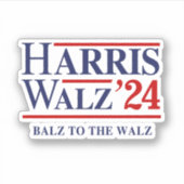 Sticker Retro Harris Walz '24 - Balz au Walz (Devant)