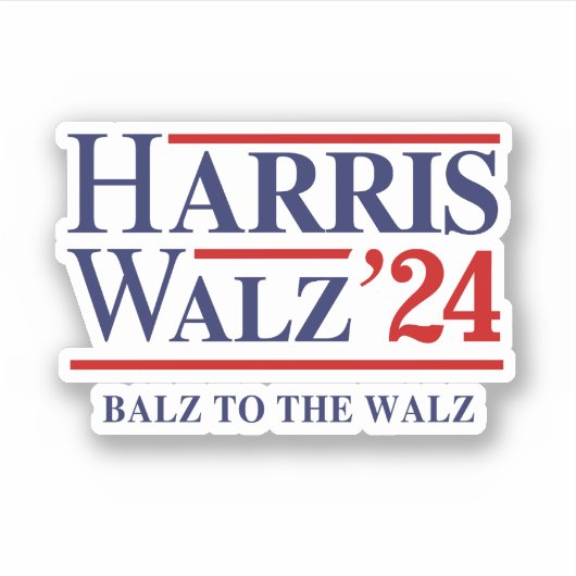 Sticker Retro Harris Walz '24 - Balz au Walz (Devant)
