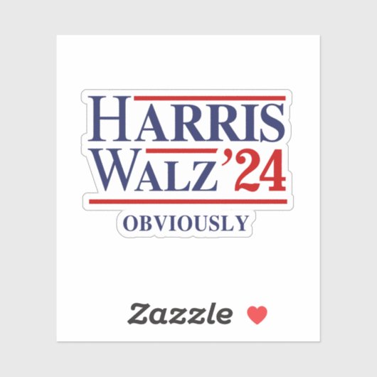 Sticker Retro Harris Walz '24 - Évidemment (Feuille)