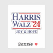 Sticker Retro Harris Walz '24 - Joy and Hope (Feuille)