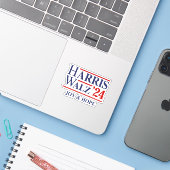 Sticker Retro Harris Walz '24 - Joy and Hope (Ordinateur portable avec iPhone)