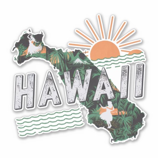 Sticker Retro Hawaii (Devant)