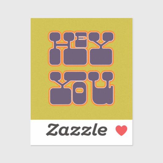 Sticker Retro Hey You (Feuille)
