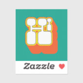 Sticker Retro Hi Turquoise Orange (Feuille)