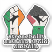 Sticker Rétro Irlande Palestine Solidarité Première révolu (Recto)