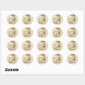 Sticker Rétro - Lecture Lady Régence - Arrondi (Feuille)