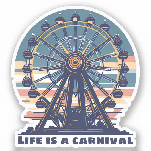 Sticker Retro Life est un carnaval (Recto)