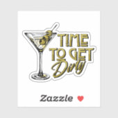 Sticker Retro look Dirty Martini Fun (Feuille)