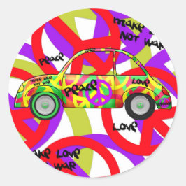 Sticker Retro Love Peace Retro 60's 70's Auto