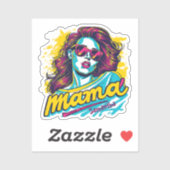 Sticker Retro Mama Pop Art (12) personnalisé (Feuille)