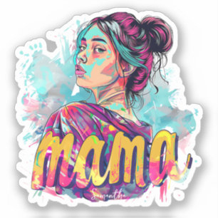 Sticker Retro Mama Pop Art (13) personnalisé