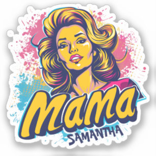 Sticker Retro Mama Pop Art (14) personnalisé
