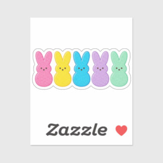 Sticker Retro Marshmallow Bunny Peeps Colorful Easter 