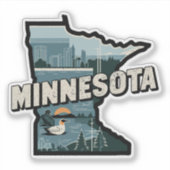 Sticker Retro Minnesota (Devant)