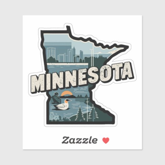 Sticker Retro Minnesota (Feuille)