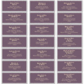 Sticker Rétro moderne | Dark Purple Mariage Adresse du cli (Devant)