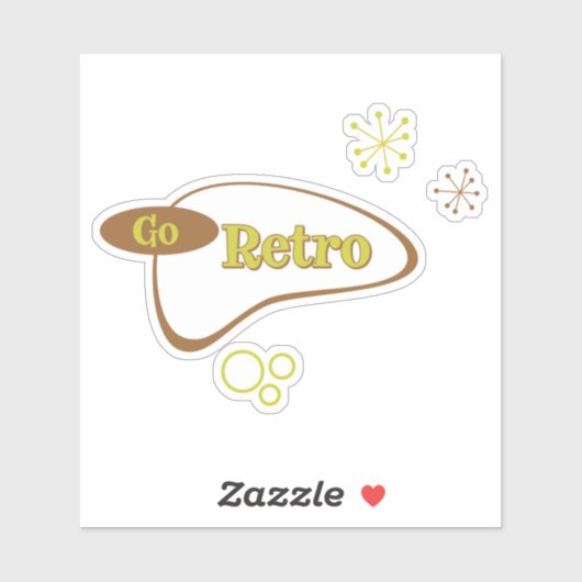 Sticker Retro Moderne du milieu du siècle (Feuille)