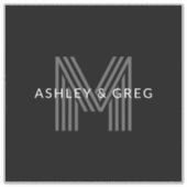 Sticker Retro Moderne Nom/s Monogramme modifiable Noir et (Devant)