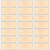 Sticker Rétro moderne | Orange Cream Mariage Adresse du cl (Devant)