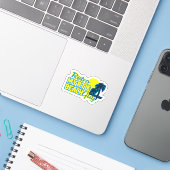 Sticker Rétro Myrtle Beach Guy (Ordinateur portable avec iPhone)