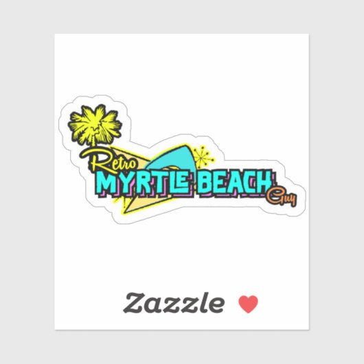 Sticker Rétro Myrtle Beach Guy (Feuille)