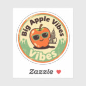 Sticker Retro New York_ Apple avec Empire State Building (Feuille)
