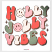 Sticker Retro Noël Holly Jolly Vibes Vacances tendance (Feuille)
