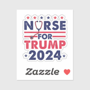 Sticker Retro Nurses For Trump 2024 America Stars Drapeau